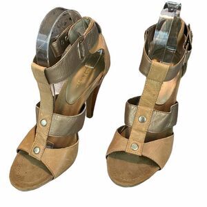 Nine West Leather strappy heeled sandals size 8